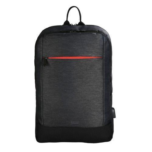 Hama Manchester Laptop Backpack, Up to 17.3", USB Charging Port, Padded Compartment, Organiser, Front Pockets, Trolley Strap-PCR Business Solutions Ltd
